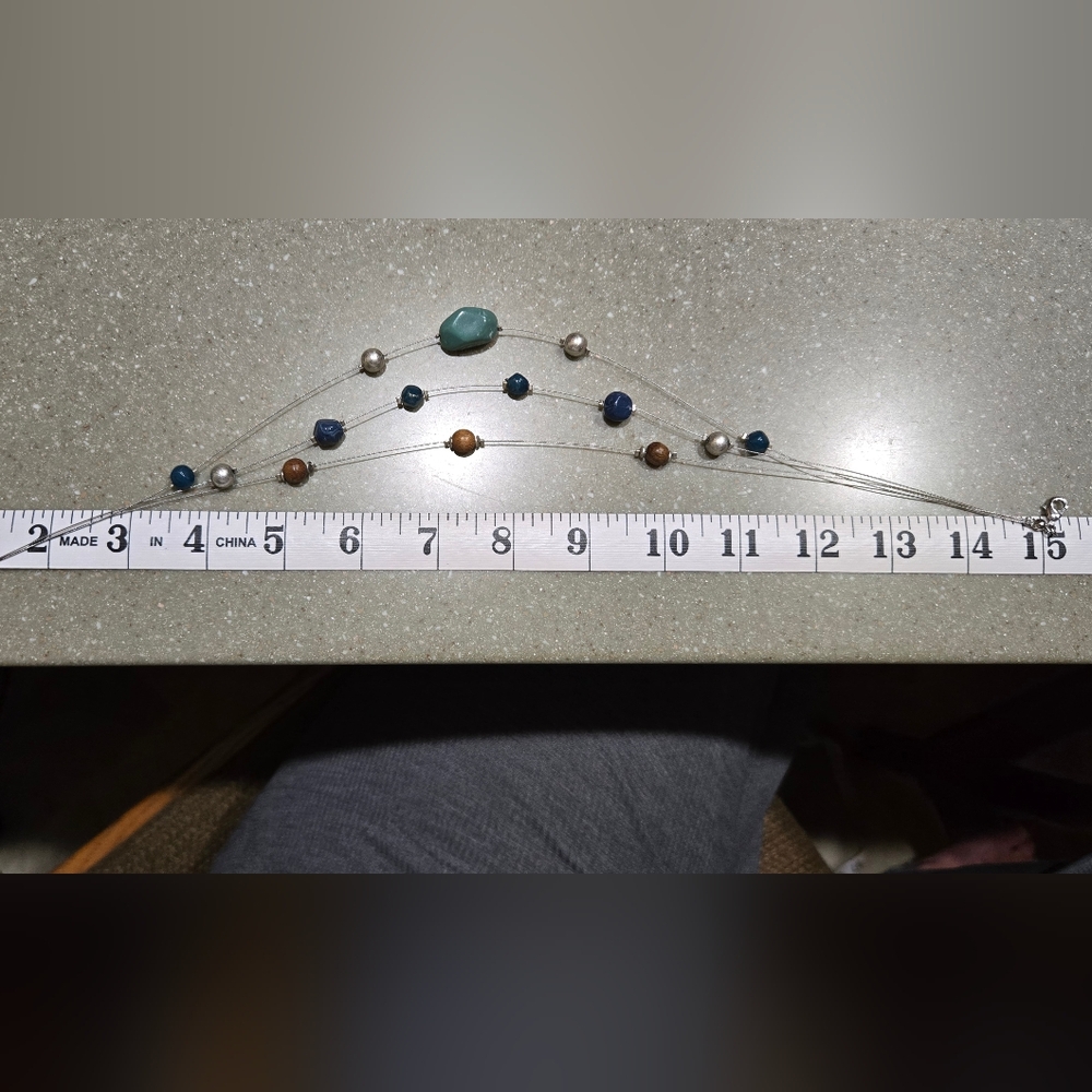 Maurices Blue and Silver Beaded Necklace - Picture 4 of 4